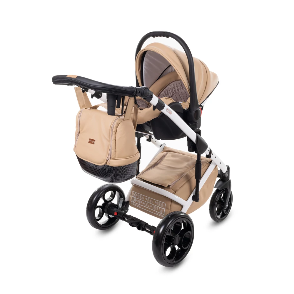 Berry Baby - Sojan AVENTADOR multifunkciós babakocsi szett: fehér vázas Beige