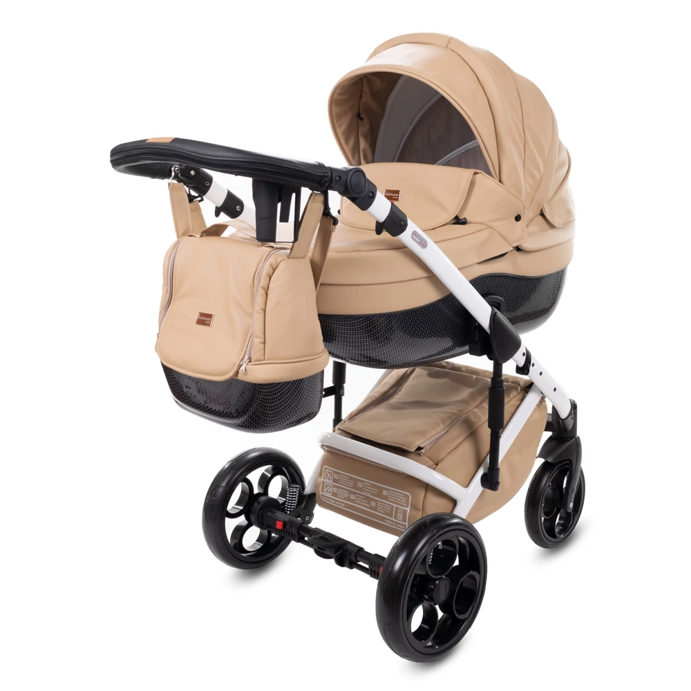 Berry Baby - Sojan AVENTADOR multifunkciós babakocsi szett: fehér vázas Beige