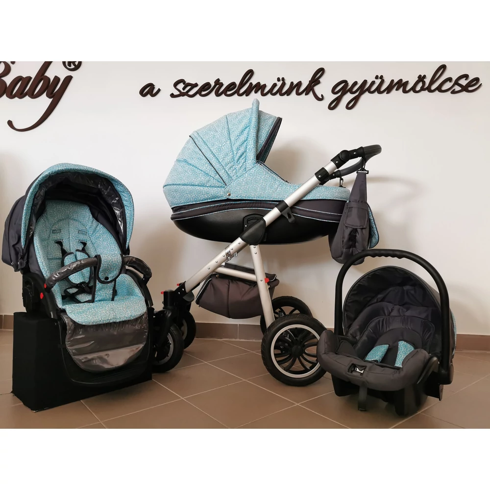 Babakocsi - Berry Baby Sojan Cayenne 3in1 - Blue Flowers