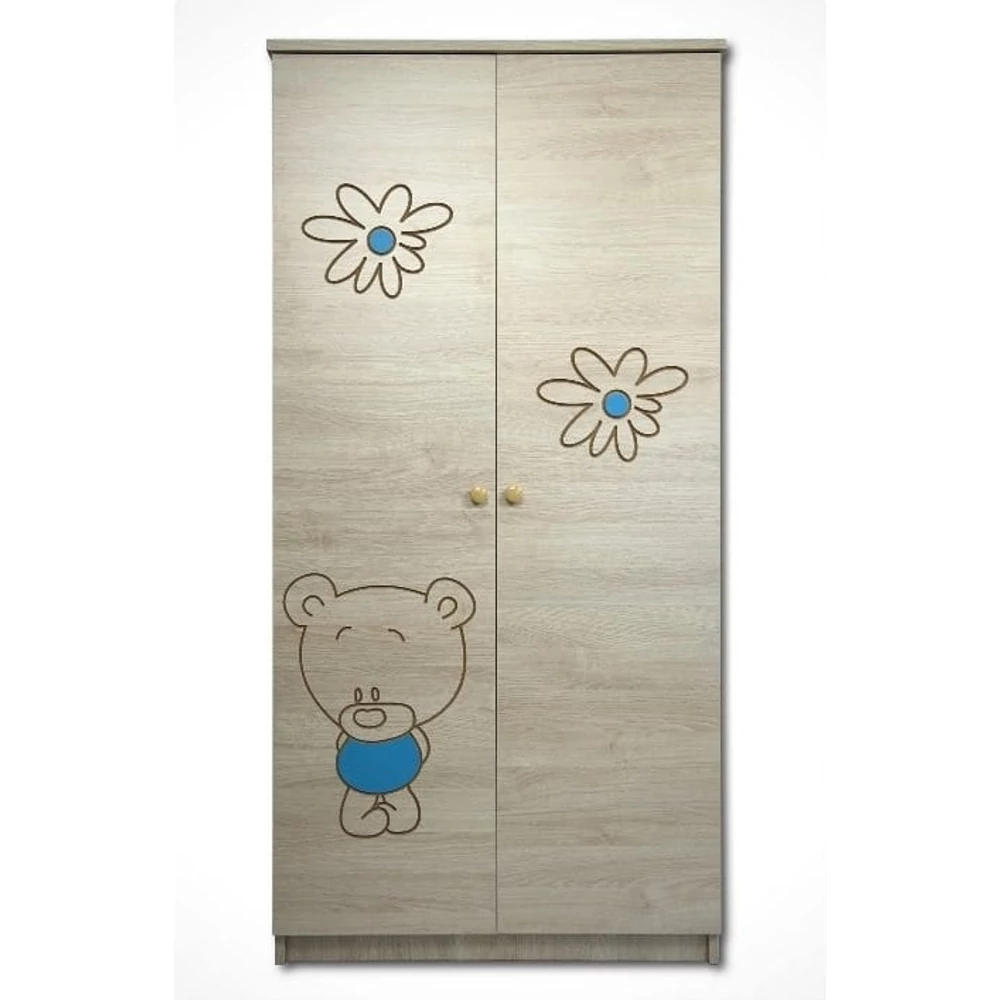 Gardróbszekrény babaszobába - kék macis