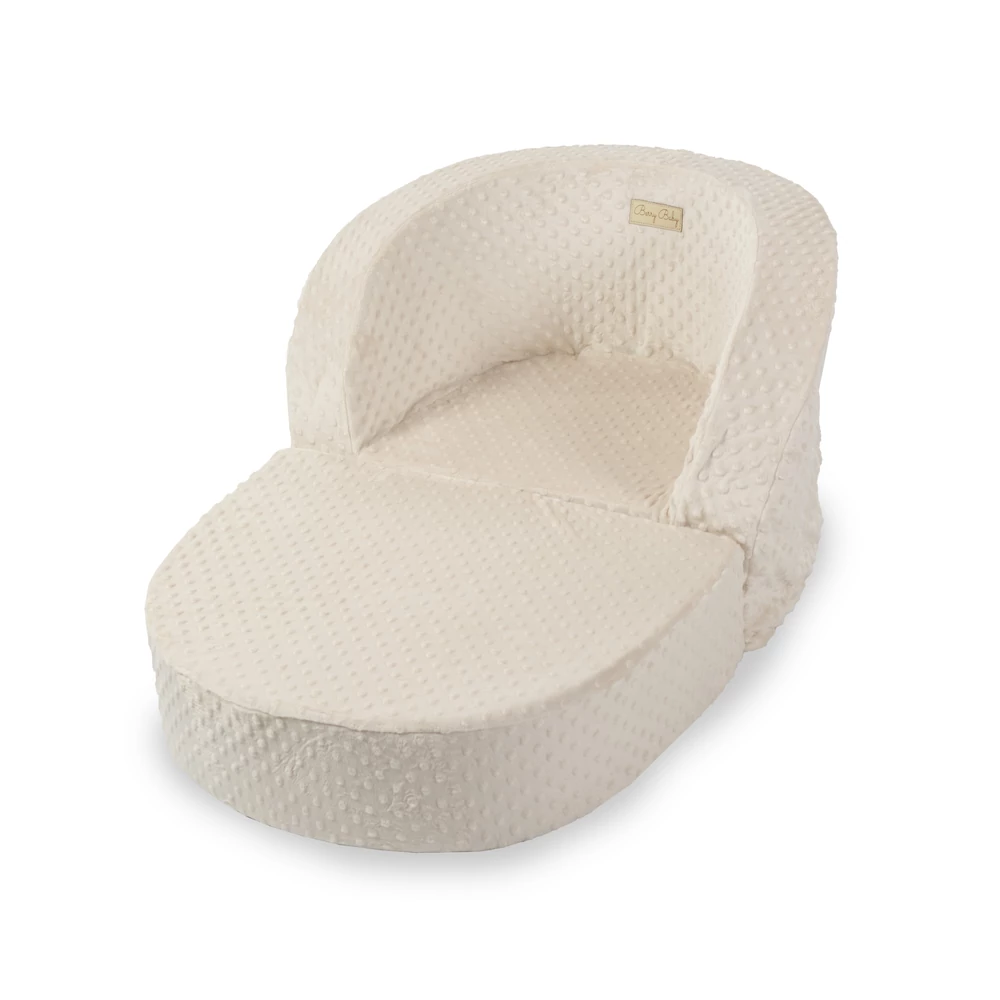 Gyerekfotel lábtartóval - mogyoró minky -  Birdie 