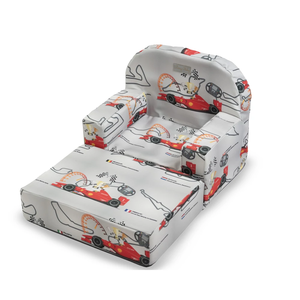 Lábtartós babafotel Formula-1 mintával
