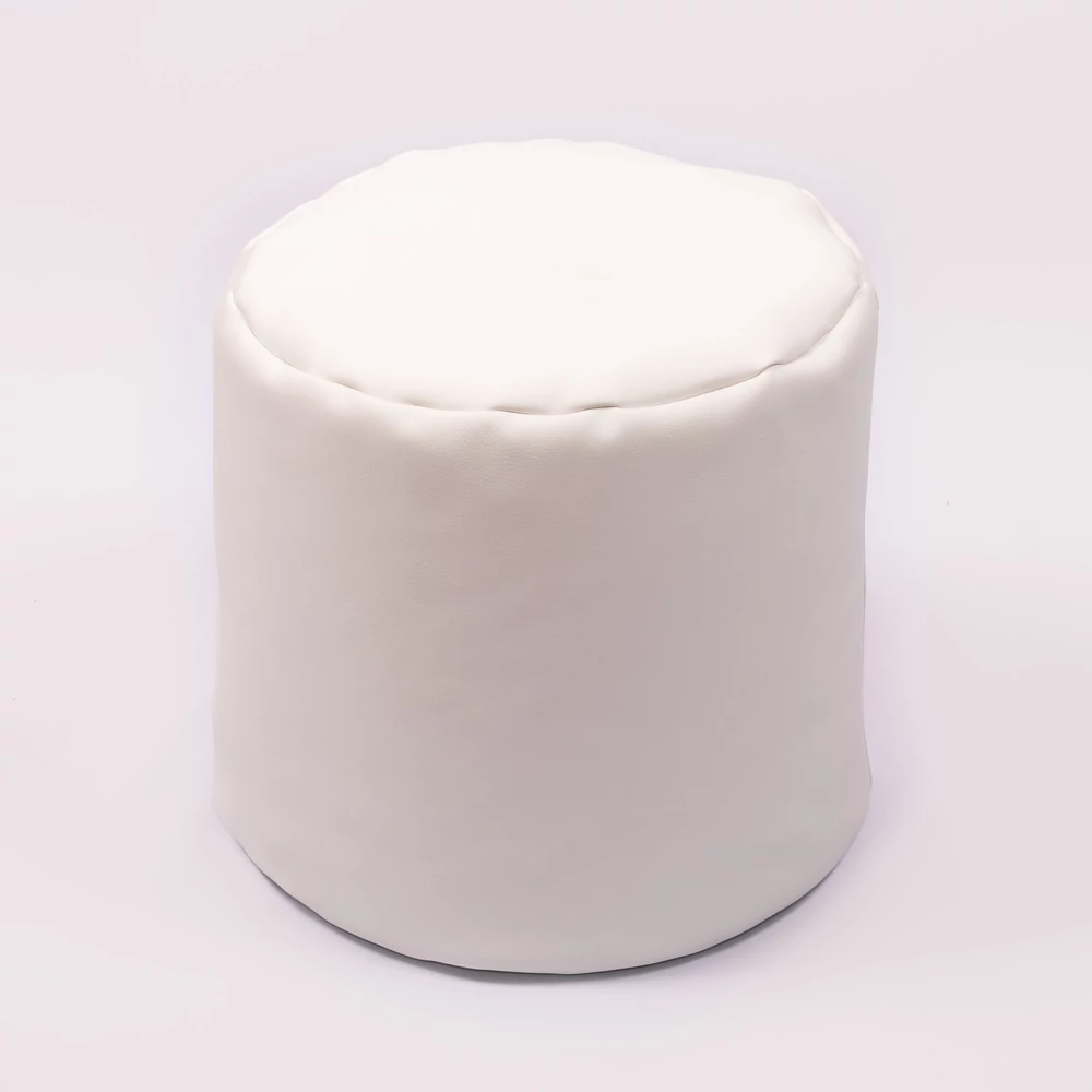 Babzsák puff - törtfehér Eco bőr