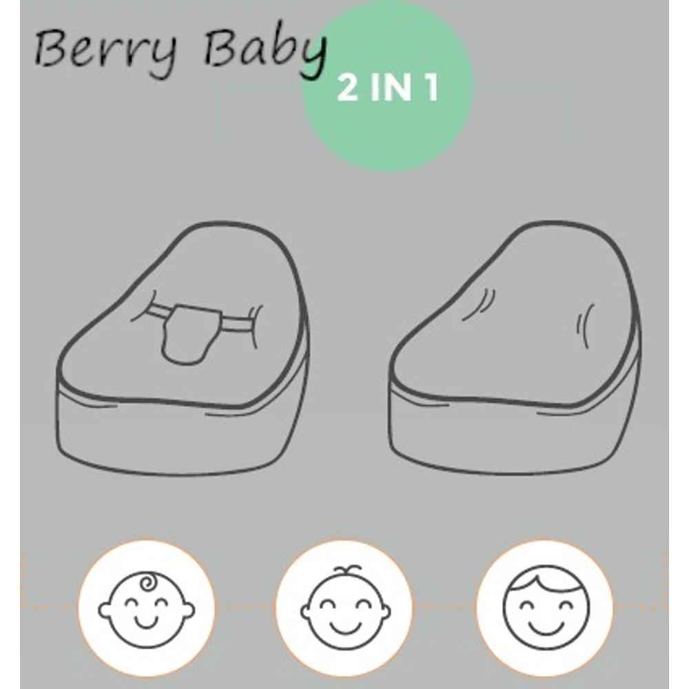 Babzsák 2in1 újszülött kortól - Szürke eco bőr - szürke minky