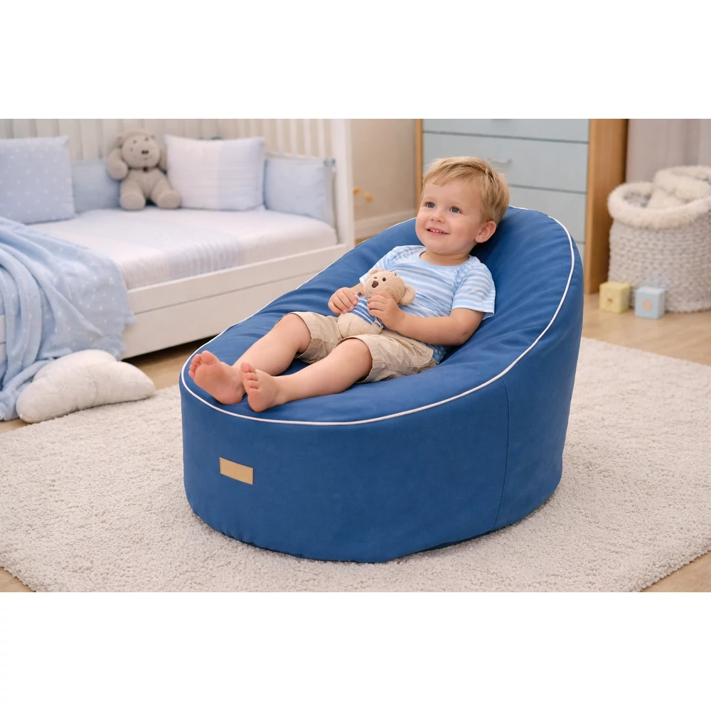 Babzsák 2in1 újszülött kortól - sötétkék - babakék minky