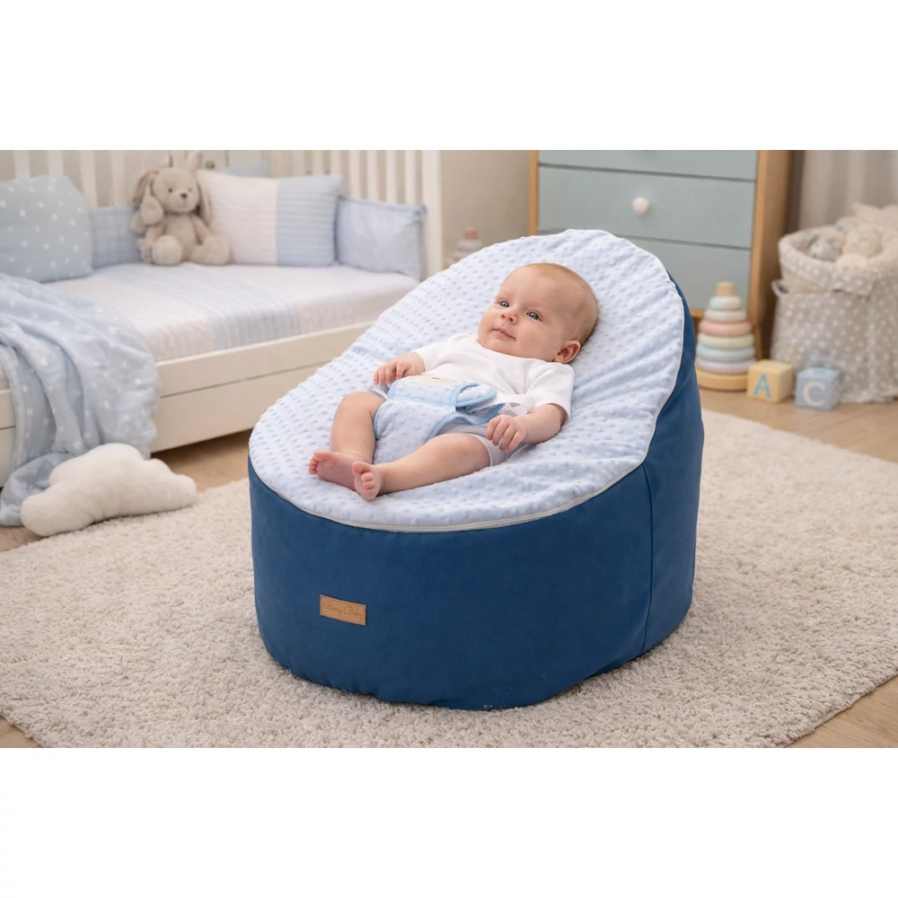 2in1 Babzsák újszülött kortól sötétkék - babakék