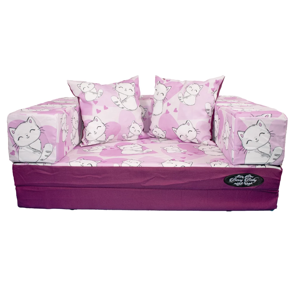 Berry Baby DIAMOND szivacs kanapéágy gyerek méretben: orchidea sweet kitty cicás 3