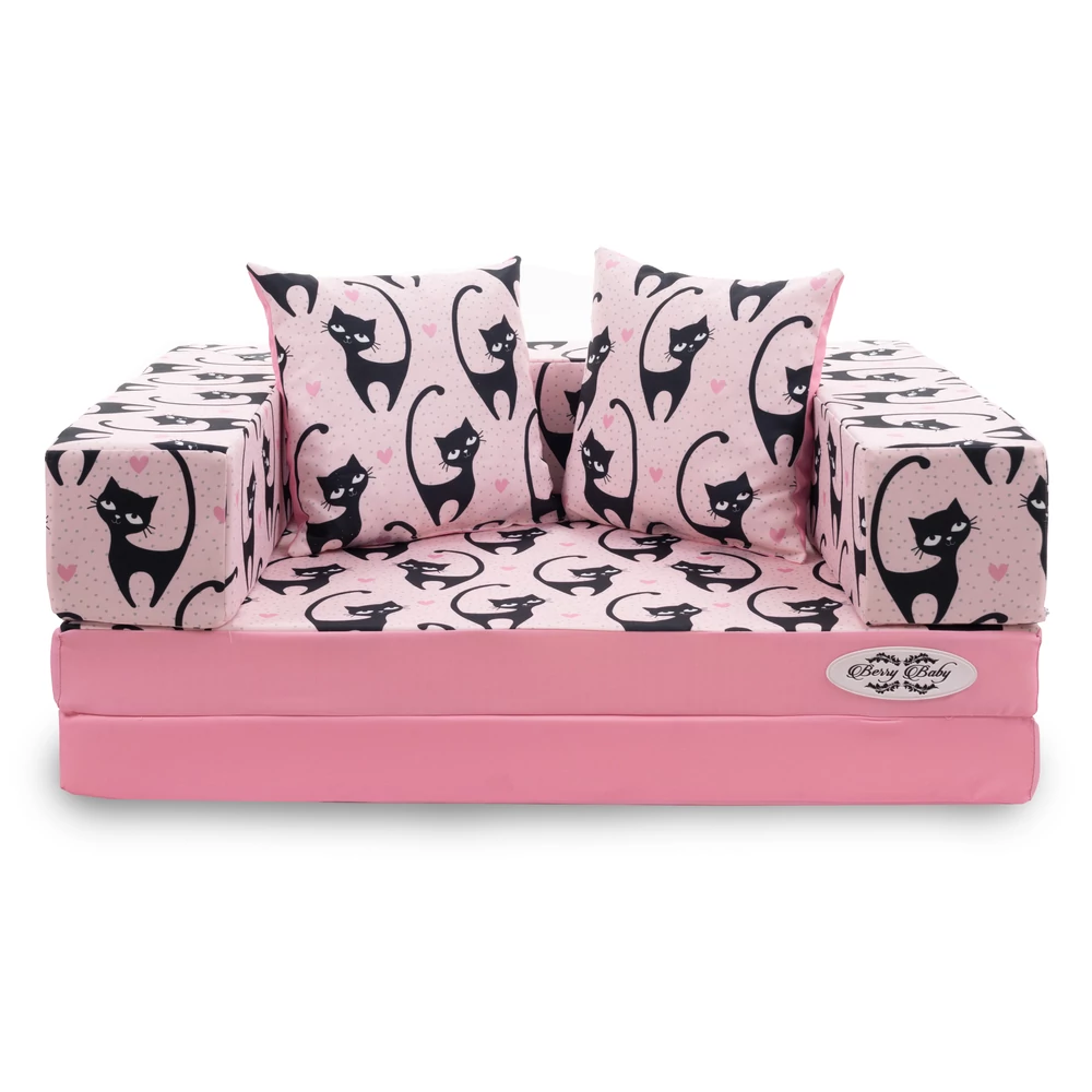 Berry Baby DIAMOND szivacs kanapéágy gyerek méretben: eper Black Cat