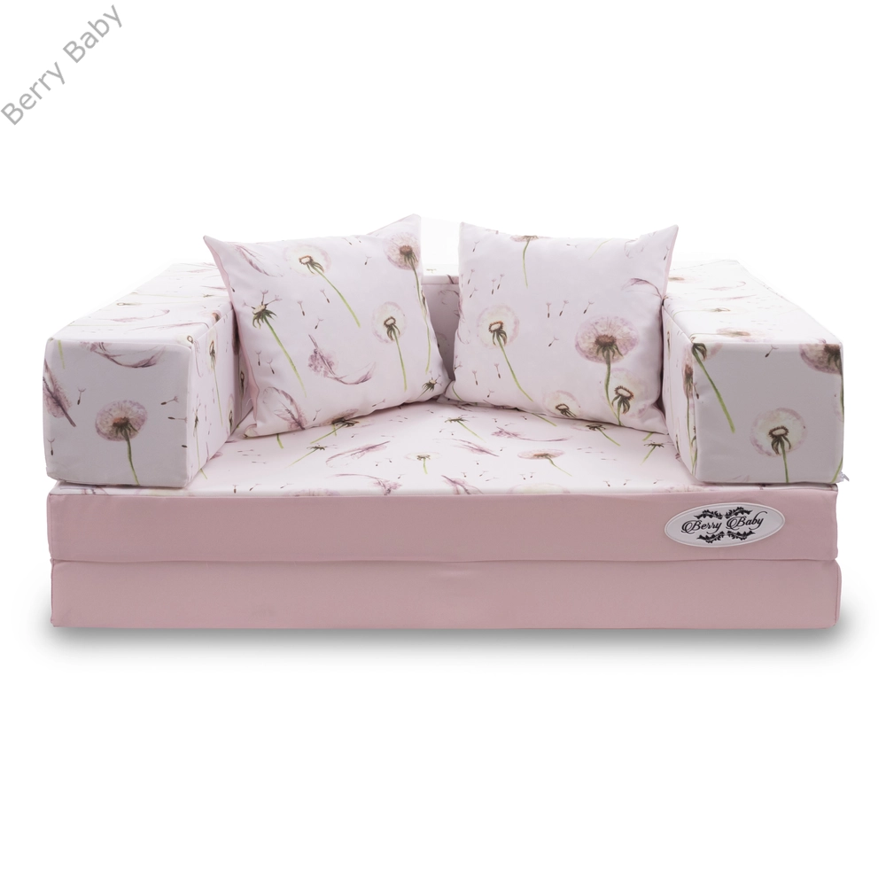 Berry Baby DIAMOND szivacs kanapéágy és hempergő, felnőtt méretben:  rózsaszín Dandelion pitypangos 2