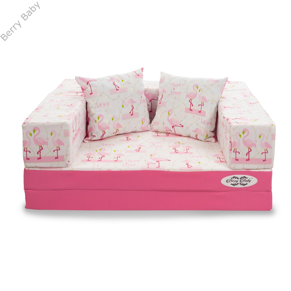 Szivacs kanapéágy - hempergő felnőtt méret - puncs - flamingós - Sunshine