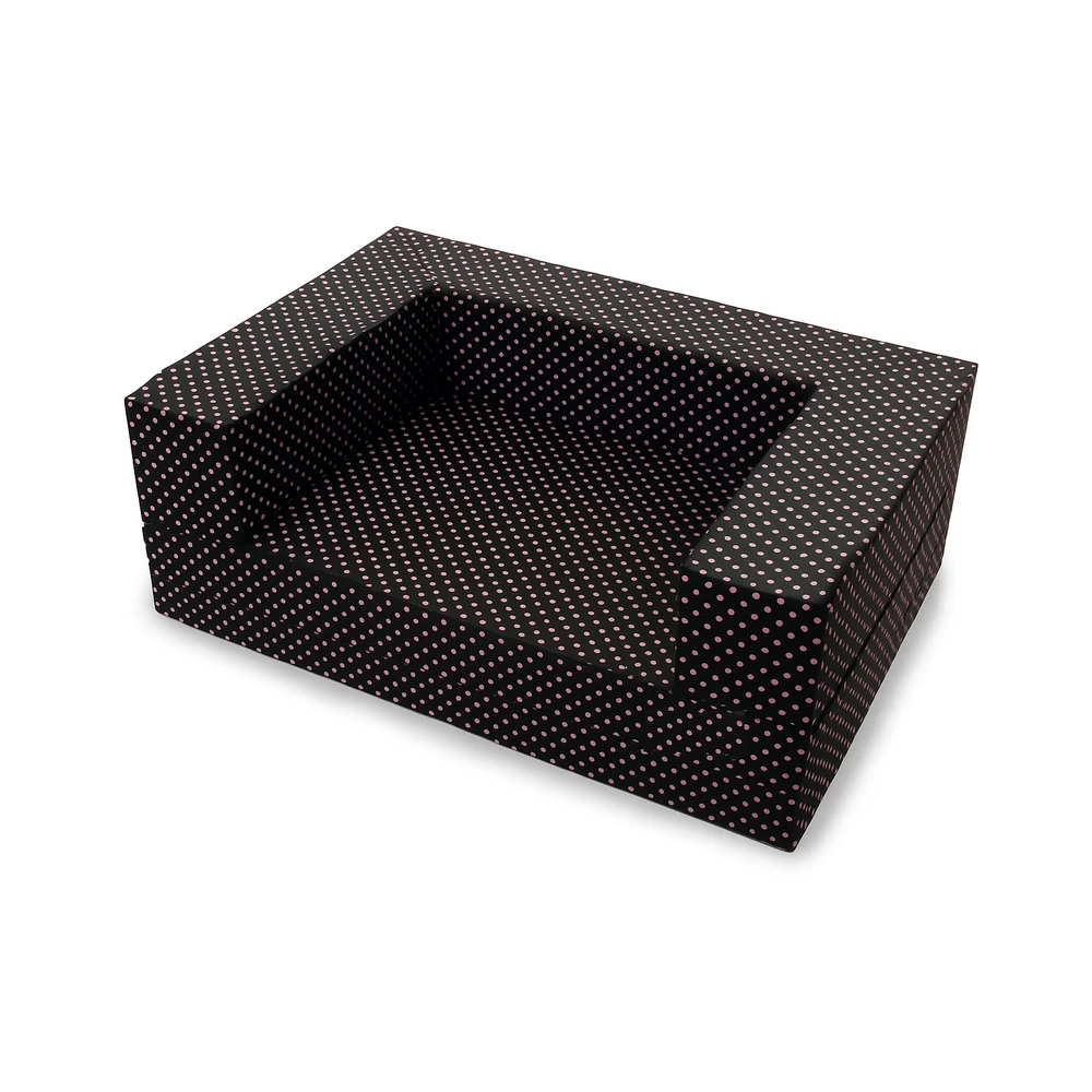 Szivacs kanapéágy - hempergő gyerek méret - fekete pöttyös Wextra