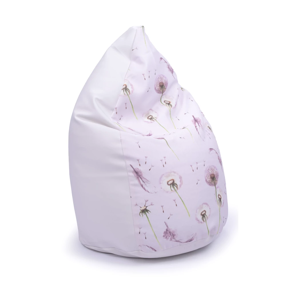 Babzsák - fehér Eco bőr – Dandelion – csepp alakú 2in1