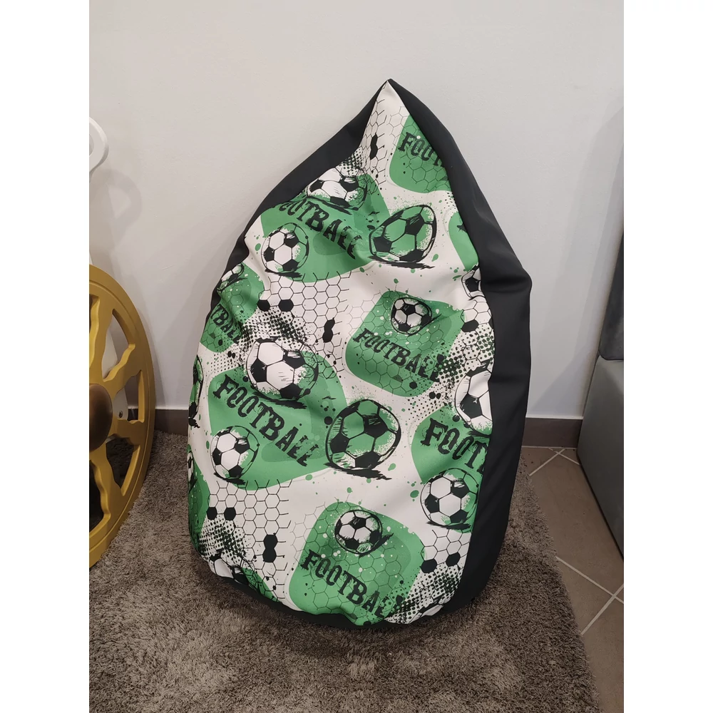 Babzsák - grafit - Football - csepp alakú