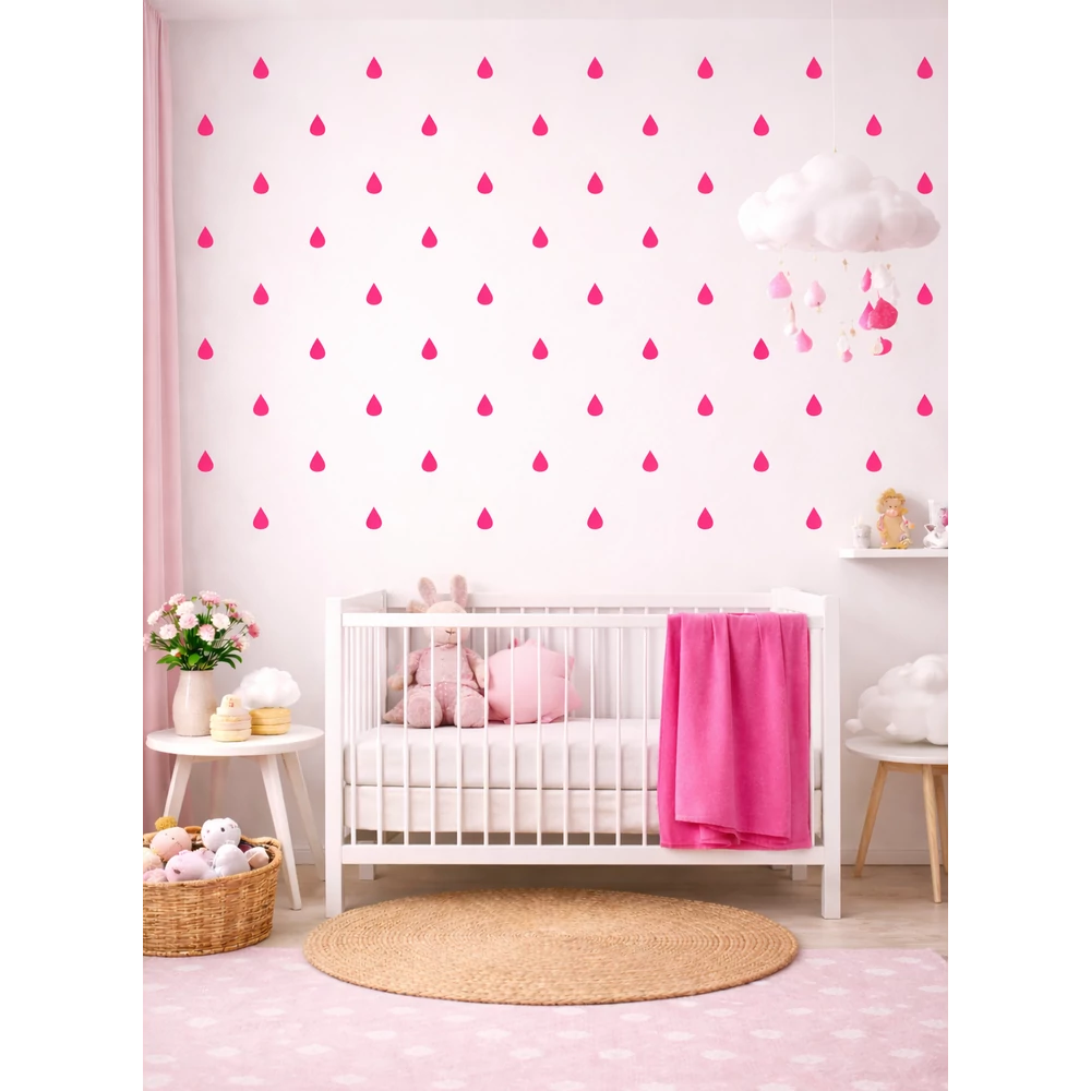Falmatrica szett - 24 db-os – pink esőcseppek