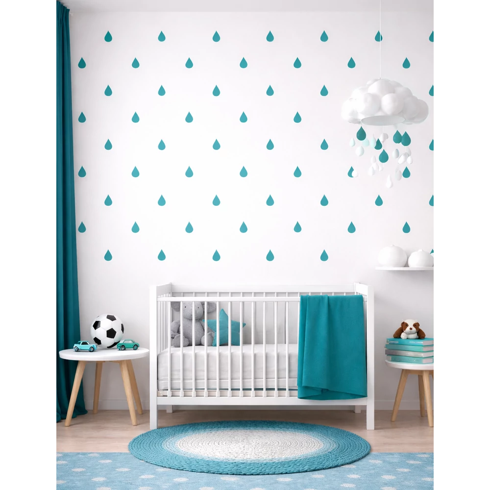 Falmatrica szett - 24 db-os - türkiz zöld esőcseppek