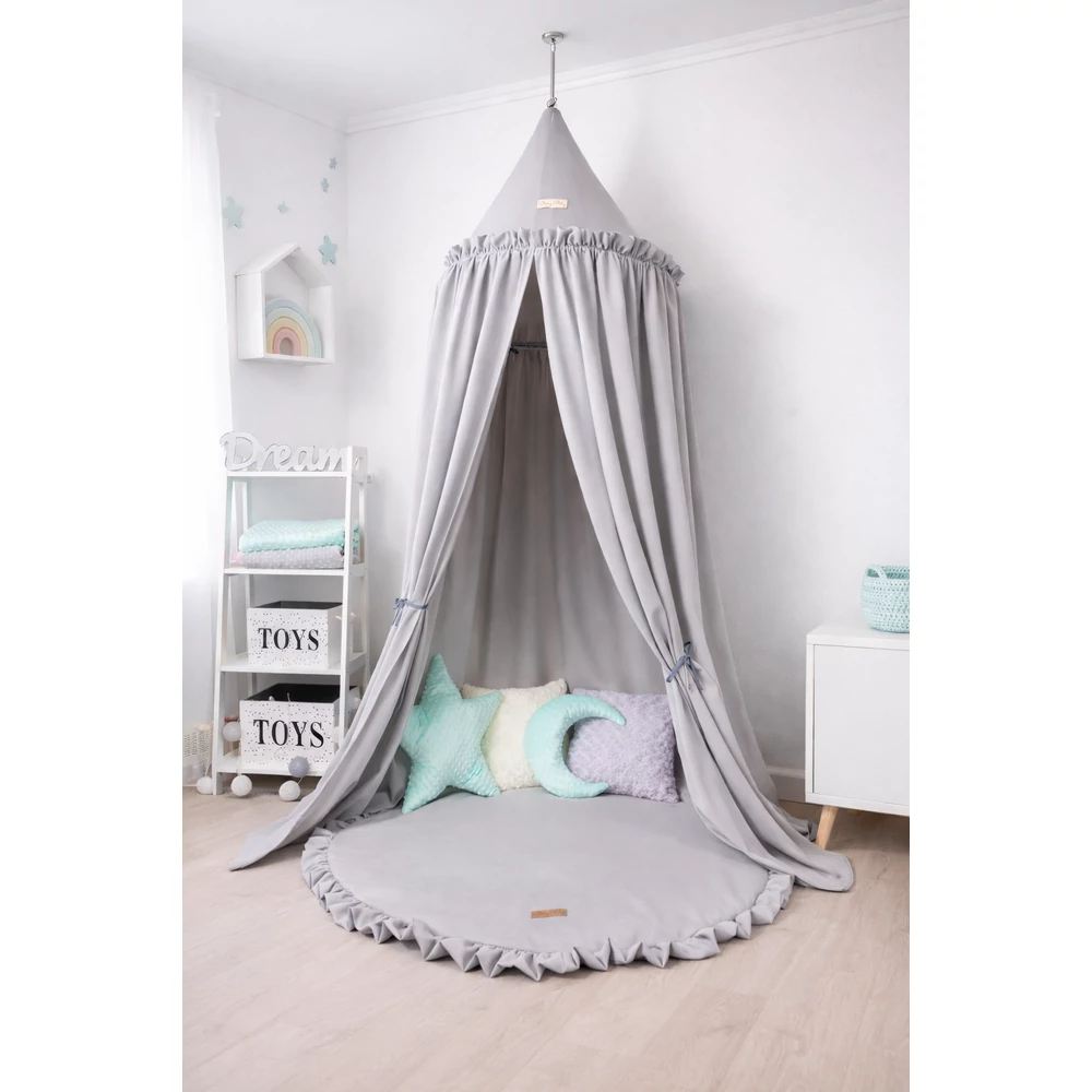 Óriás baldachin fodrokkal - szürke színben a Berry Baby-től