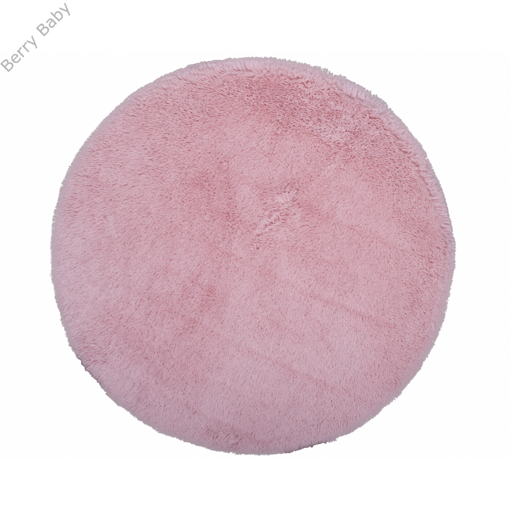 Kerek szőrös szőnyeg púder rózsaszín 100 cm