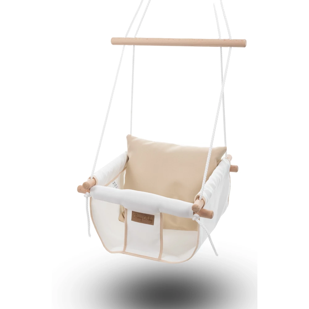 Ugráló rugós hinta fehér - beige színben