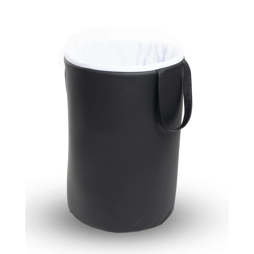 Szennyestartó - játéktároló - fekete Eco bőr