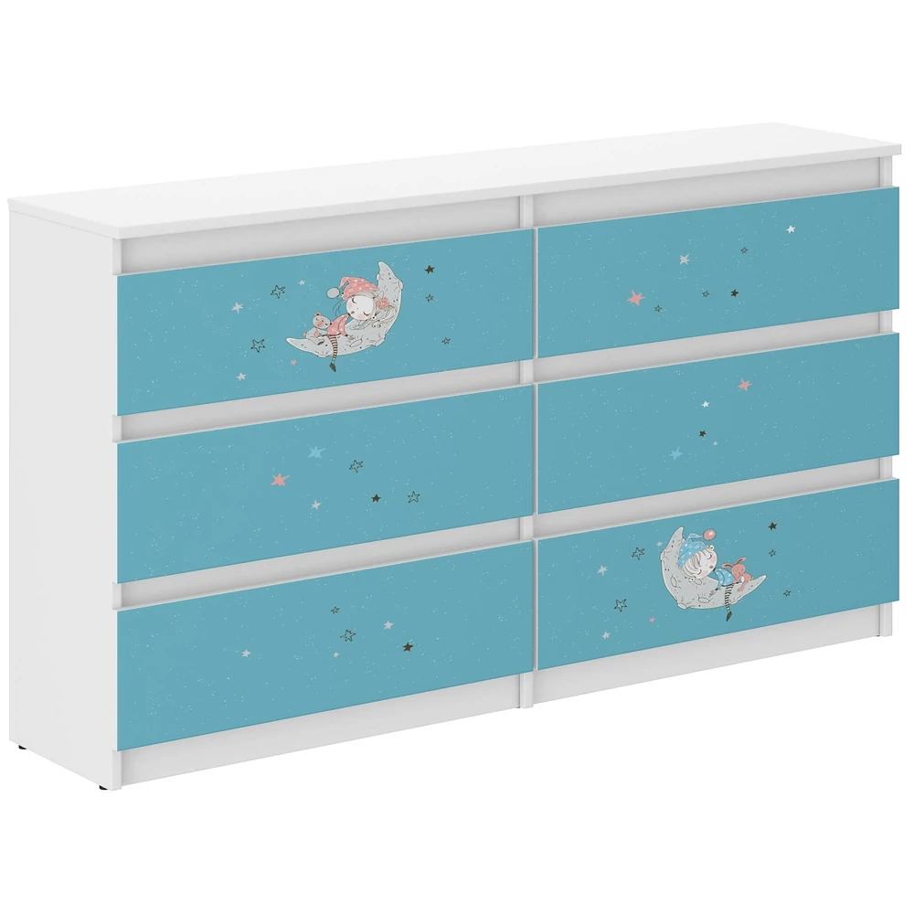 Komód gyerekszobába és babaszobába 140 cm széles - Álomszuszék mintával