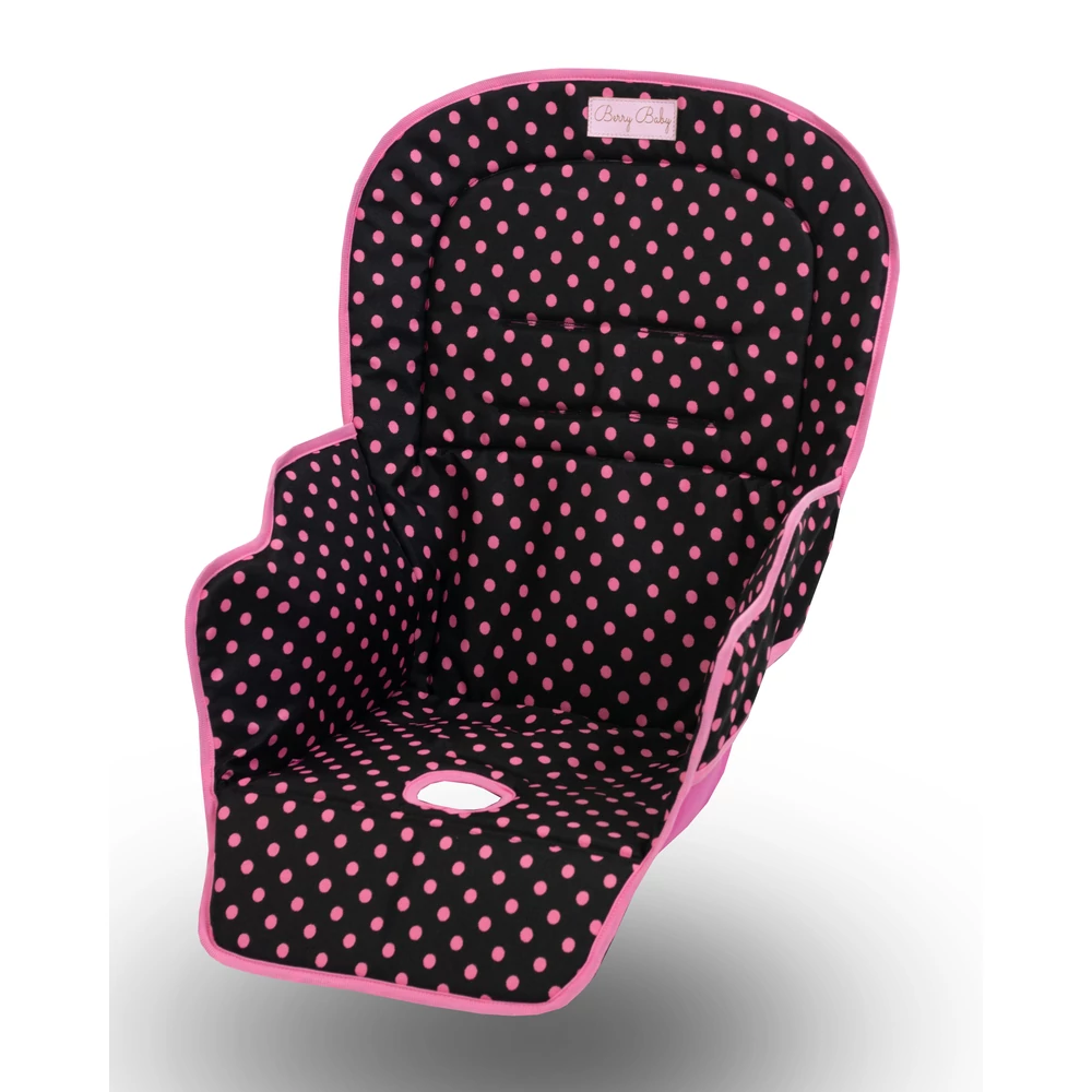 Etetőszék huzat - fekete alapon rózsaszín pöttyös