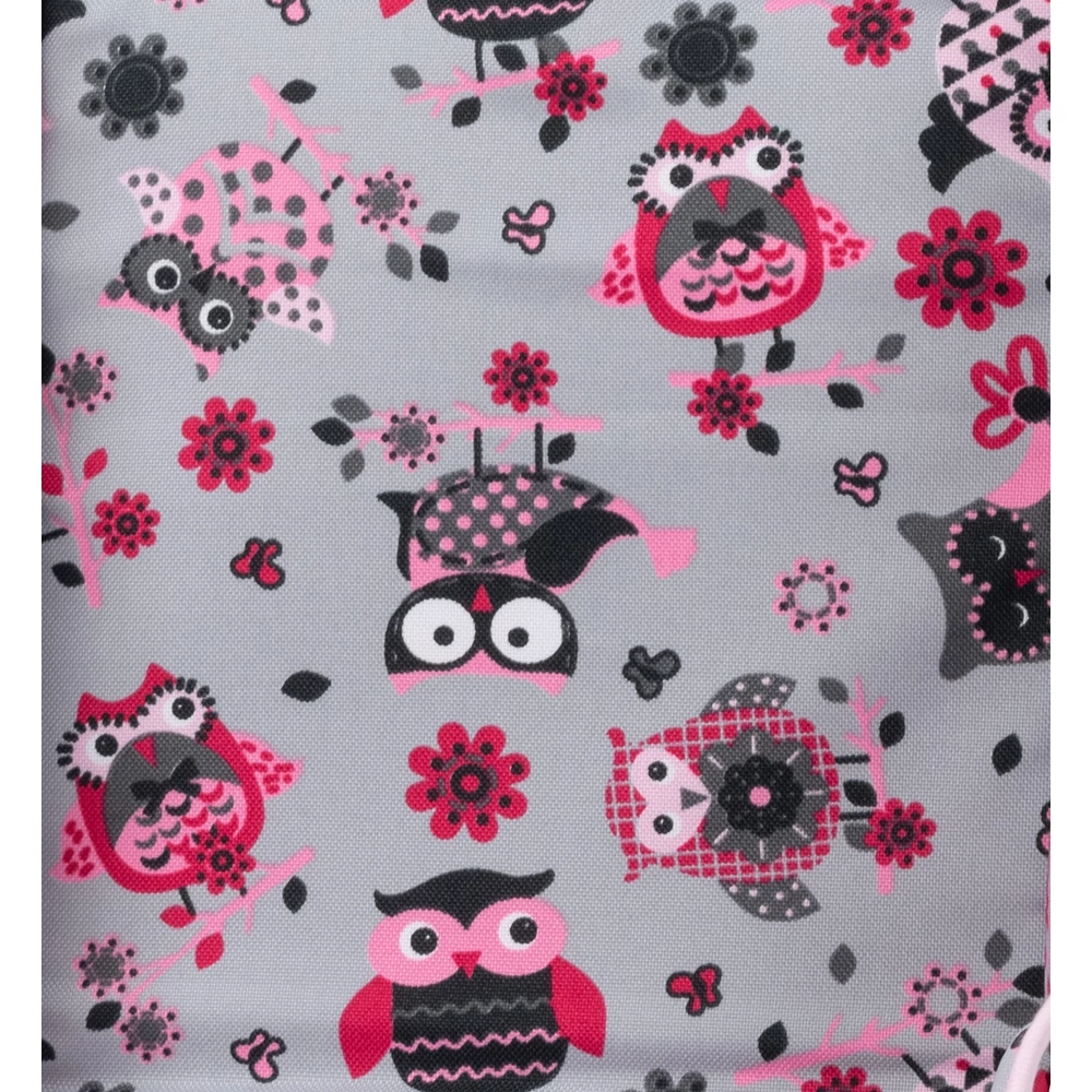 Etetőszék huzat  - szürke - rózsaszín baglyos