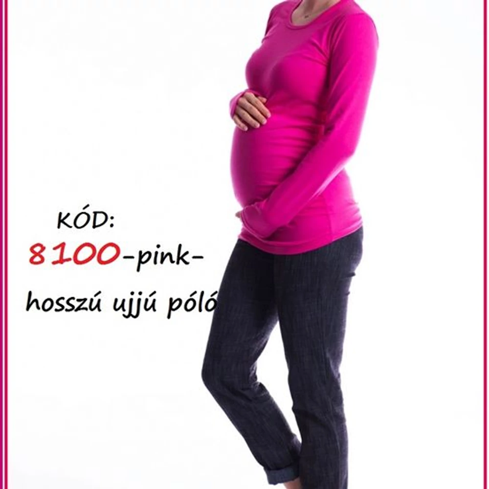 Kismama felső hosszú ujjú L-XL - pink