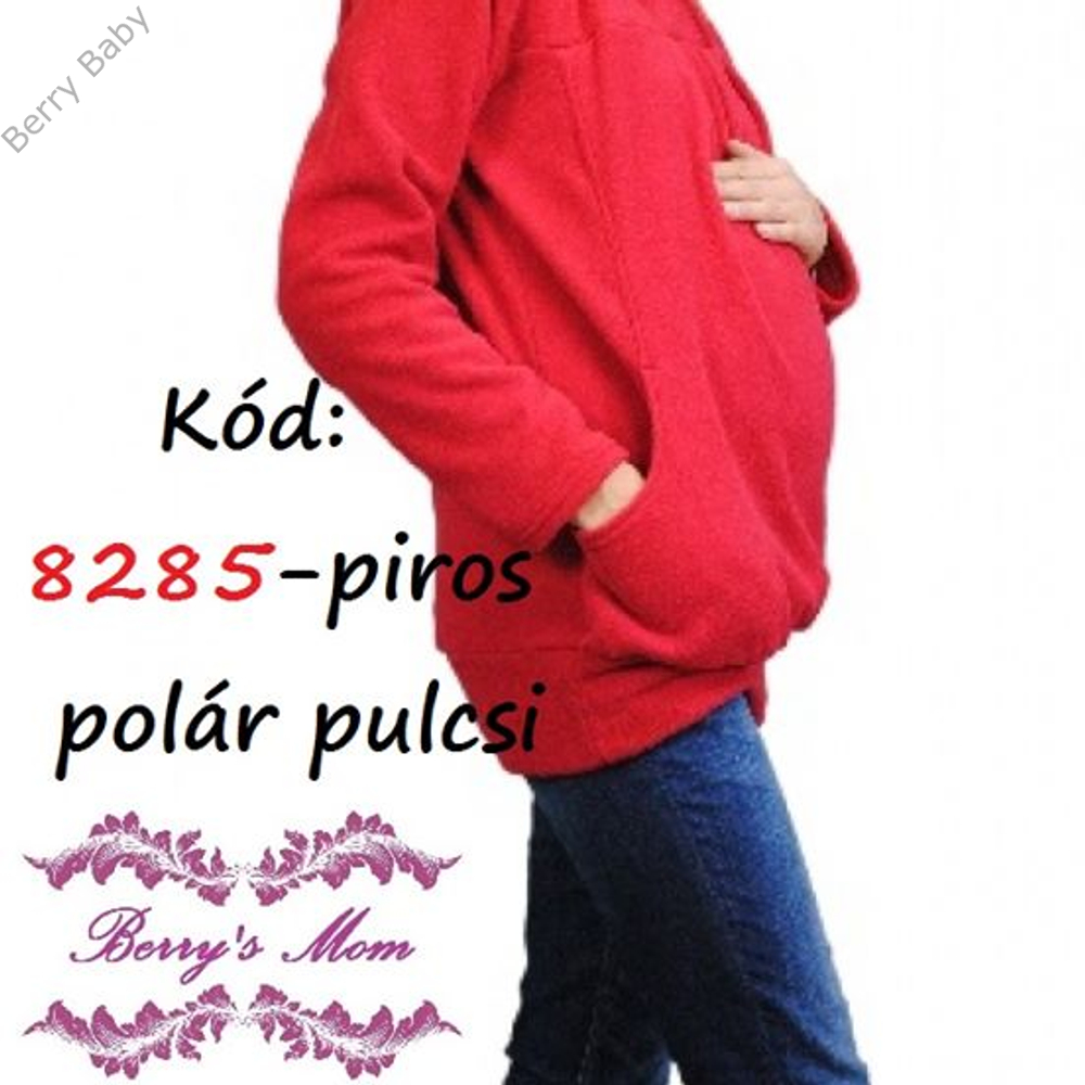 Kismama pulóver L – piros - polár