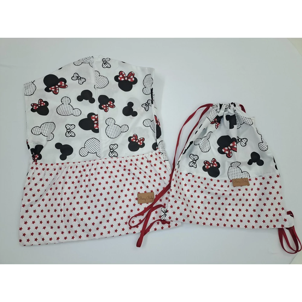 Ovis zsák + tornazsák - piros minnie - csillagos