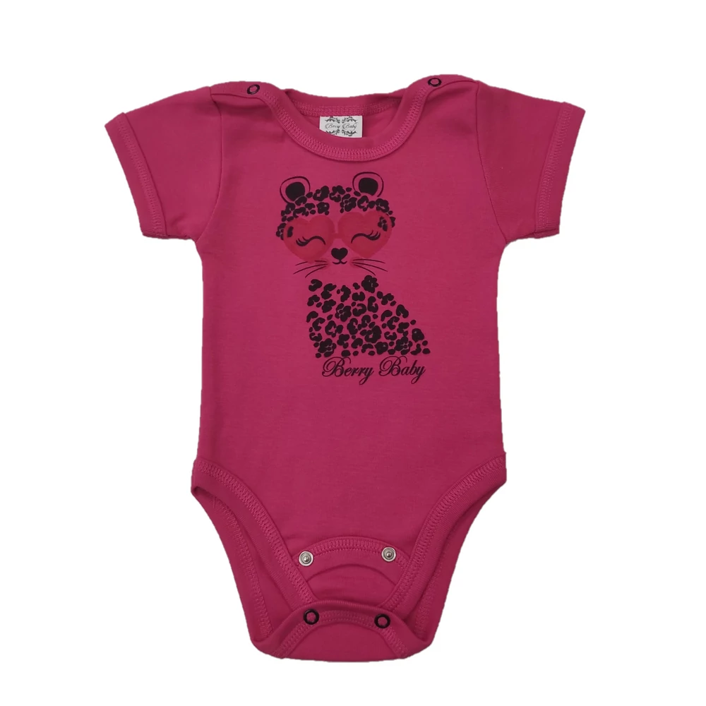 Body - rövid ujjú 56 pink - tigrislány 80