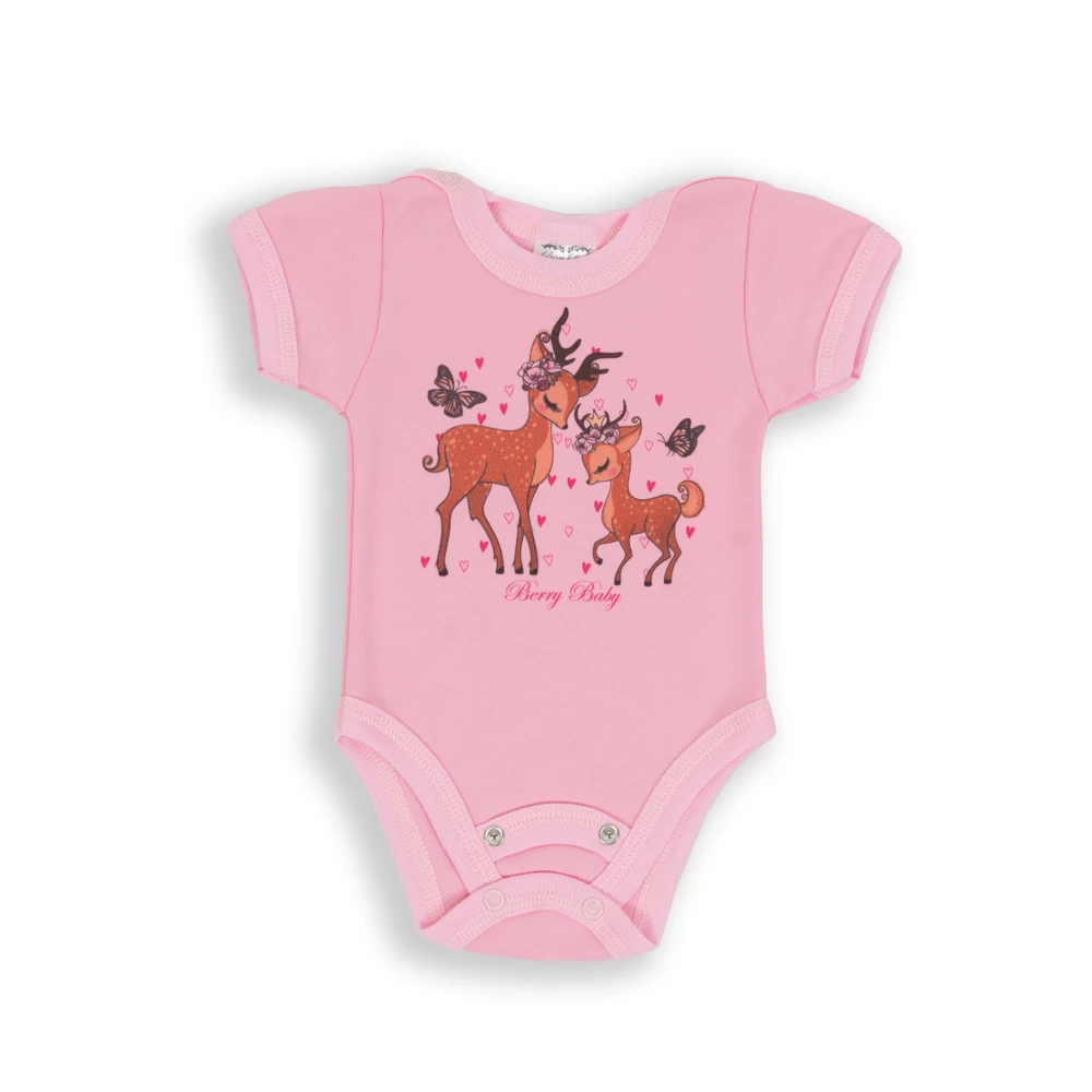 Body - rövid ujjú 56 rózsaszín - bambi