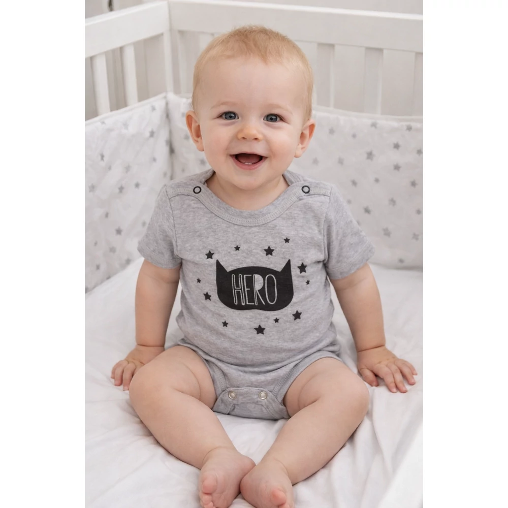 Body - rövid ujjú 80 szürke - Hero