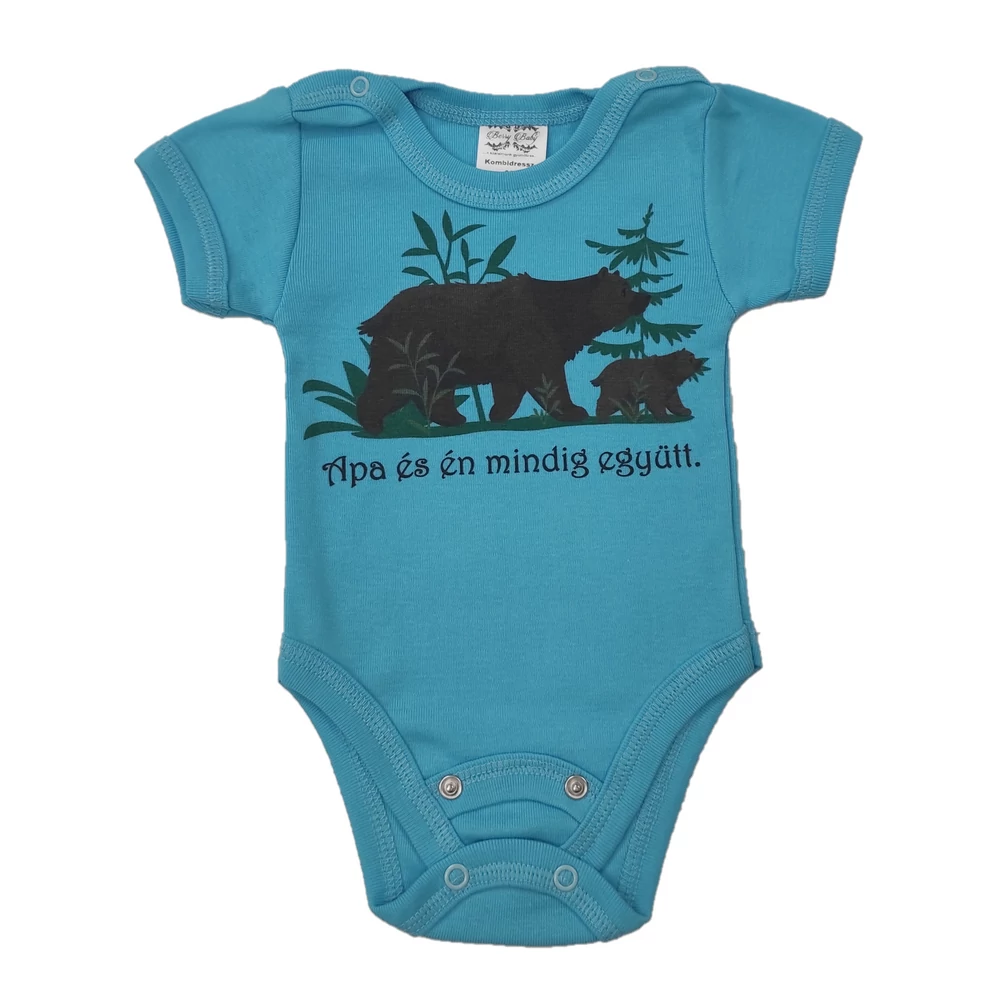 Body - rövid ujjú -  türkiz - medvés 68