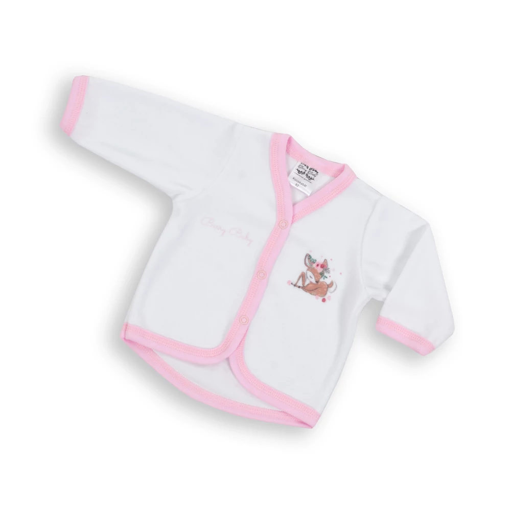 Plüss kocsikabát - fehér - rózsaszín - bambi 62