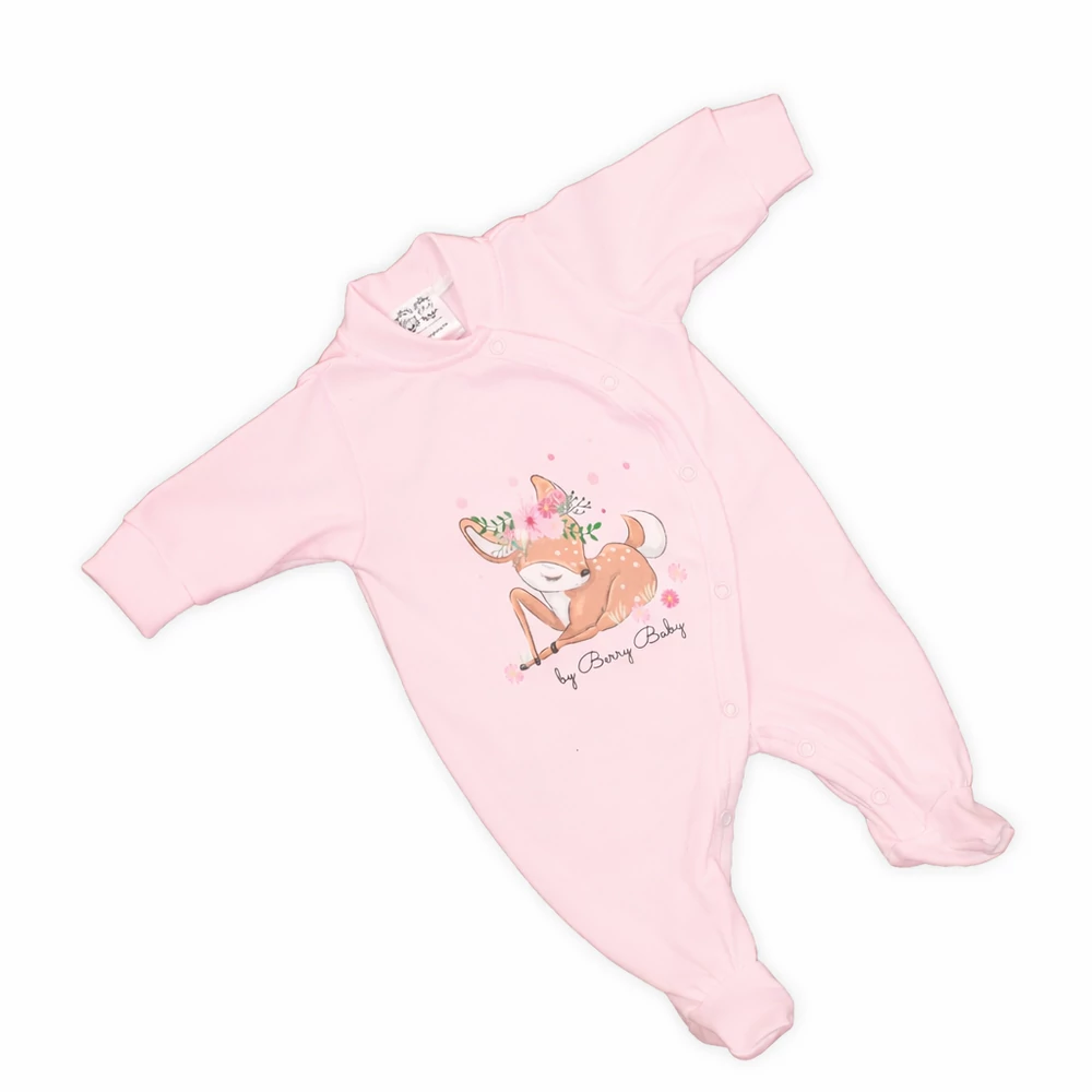 Újszülött rugdalózó - rózsaszín - őzikés 56