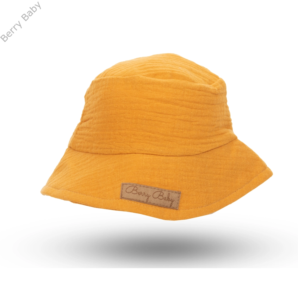Halász kalap 62-68 - mustár - pamut muszlin
