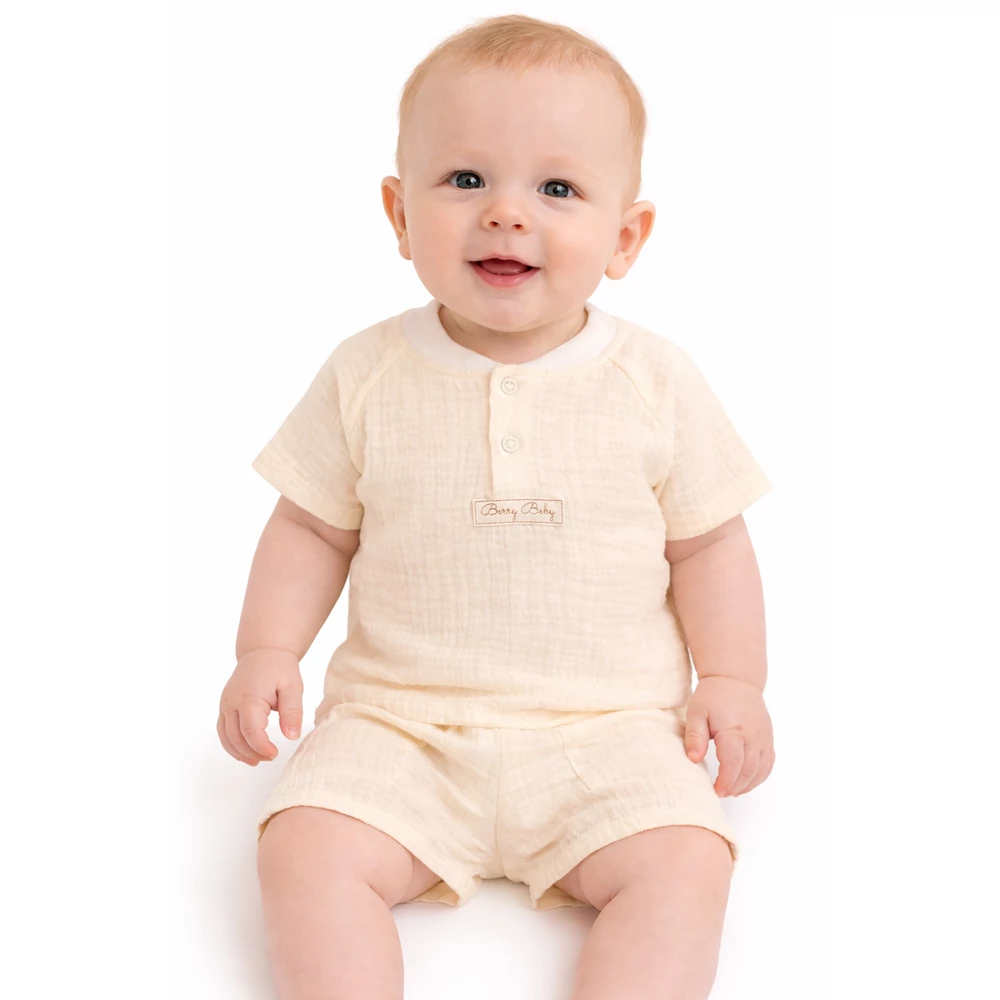 Kisfiú együttes ekrü színben 62 - organikus pamut