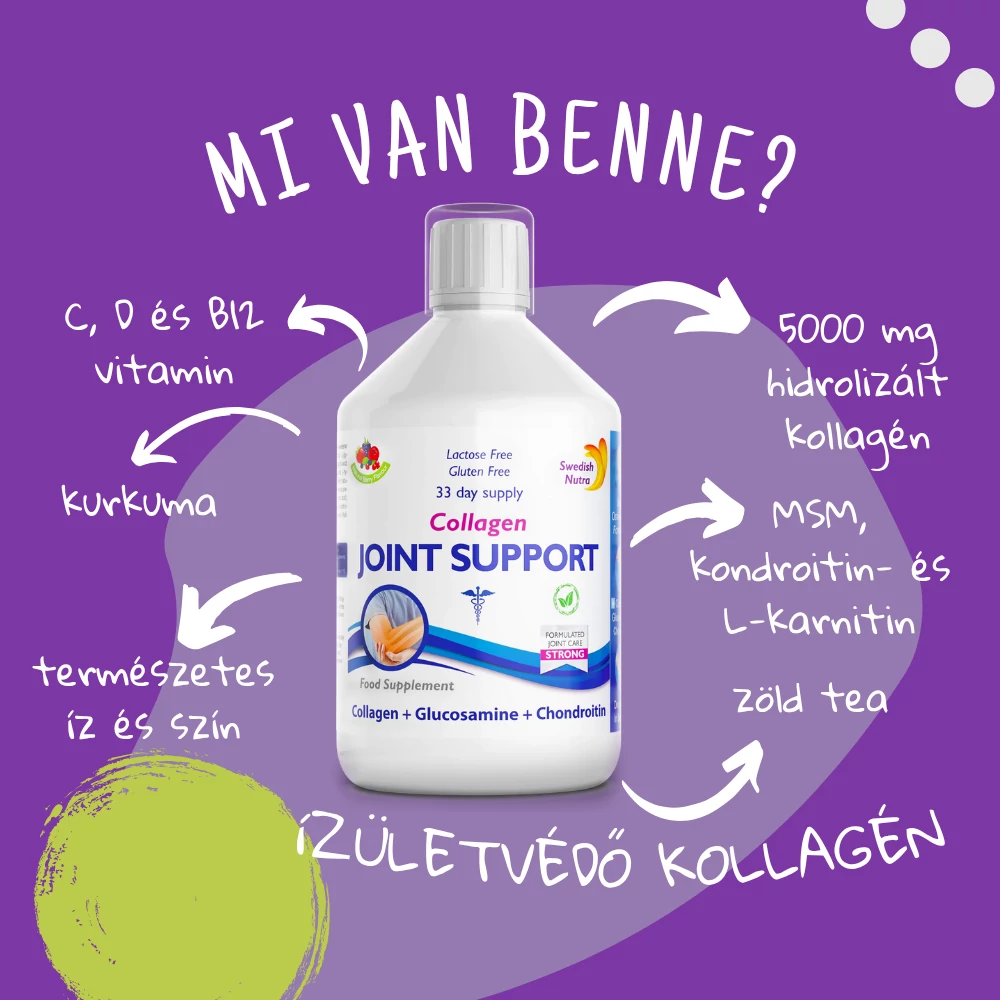 Swedish Nutra JOINT - ízületvédő folyékony kollagén, glükozamin, kondroitin és MSM 500ml - CUKORMENTES