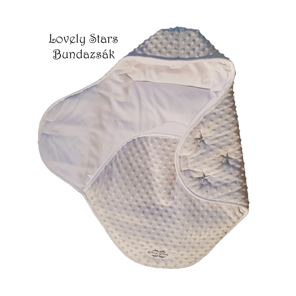Bundazsák babahordozóba – szürke minky – Lovely Stars