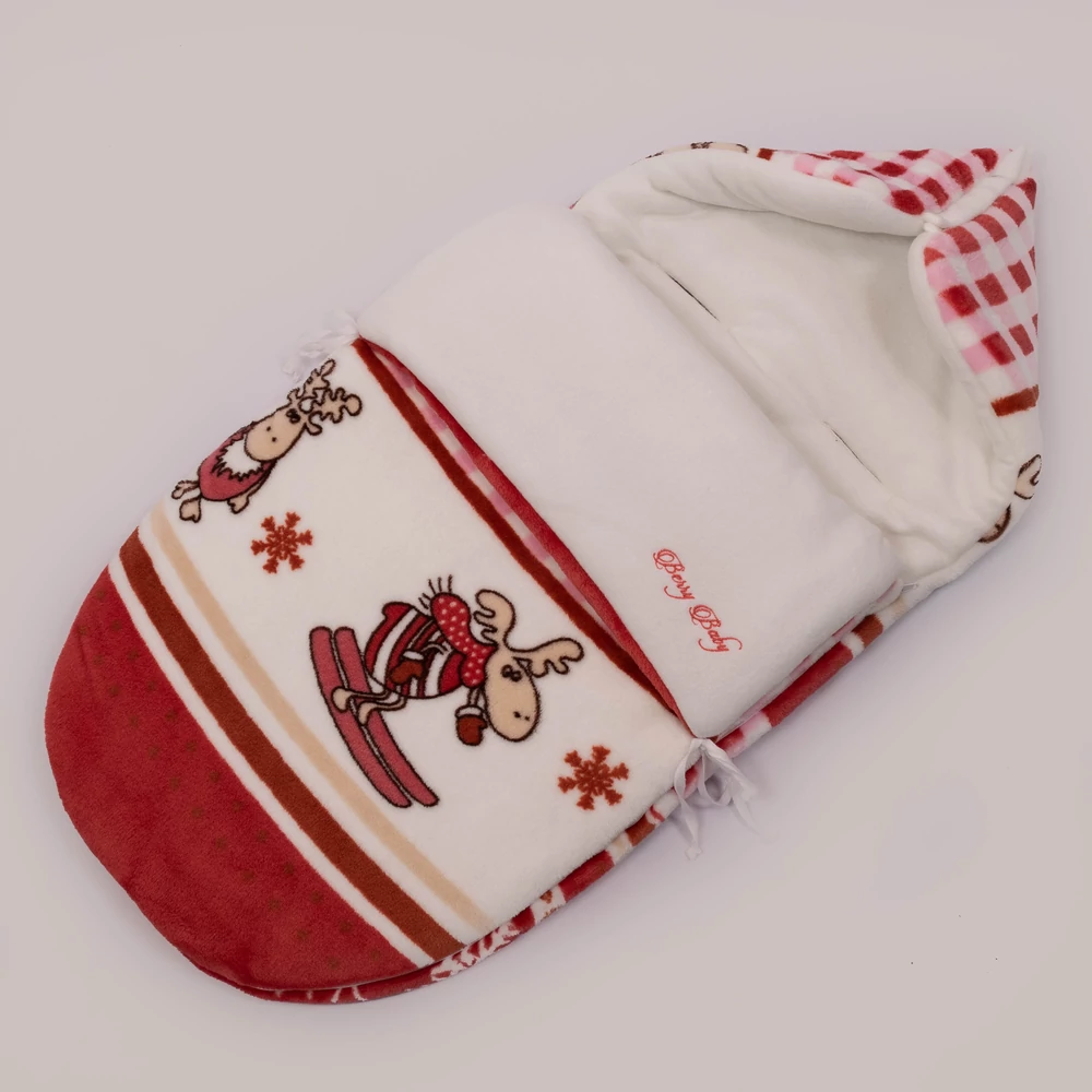 Bundazsák babahordozóba – piros rénszarvas – Classic