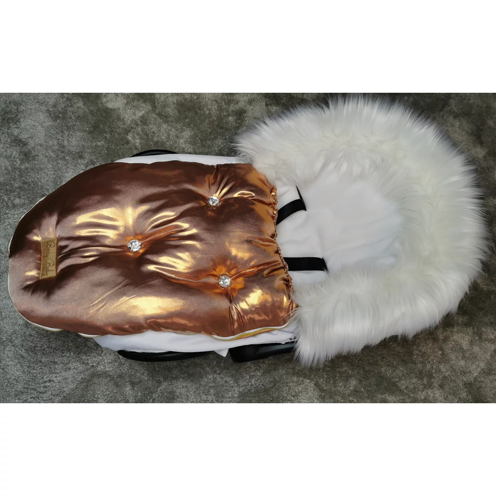 Bundazsák babahordozóba – Golden rose with crystals - Luxus