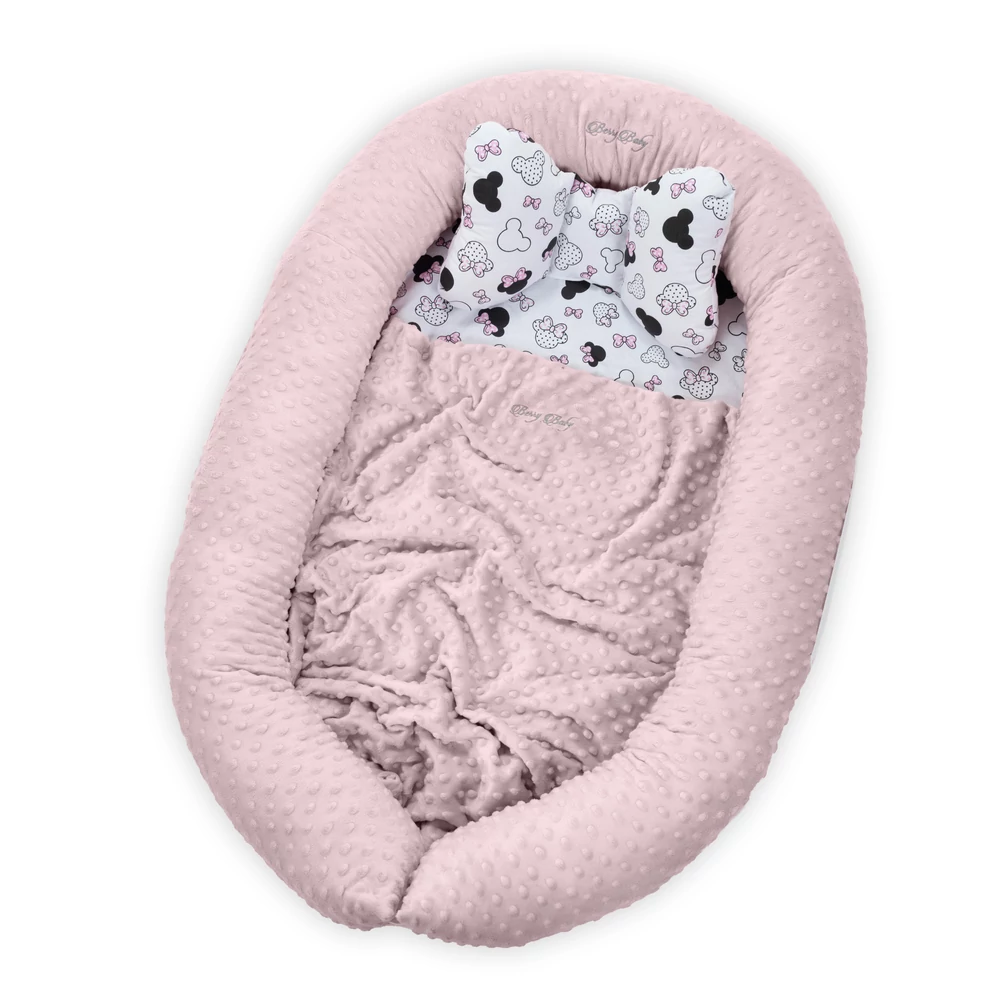 Babafészek szett - rózsaszín minky - minnie
