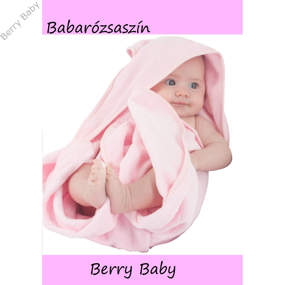 Berry Baby Frottír kifogó, baba törölköző 75x75 cm: babarózsaszín