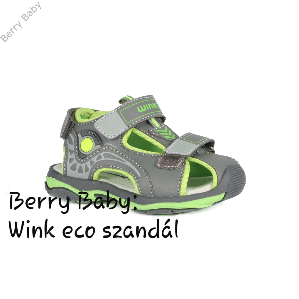 Wink Eco kisfiú szandál - szürke zöld 23-as
