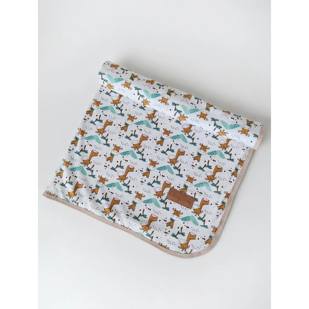 Babapléd - zsiráf mintás pamut jersey 