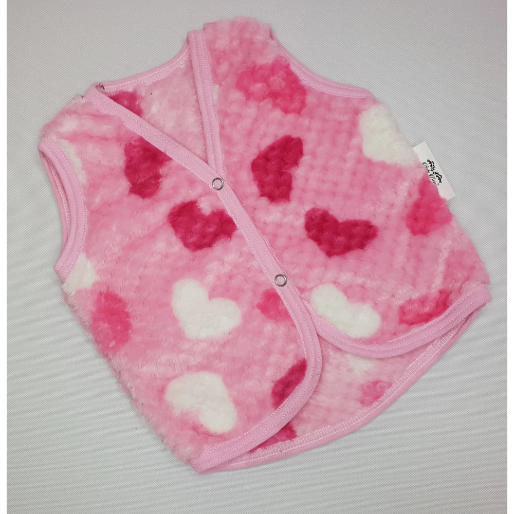 Baba mellény 6-12 hó - rózsaszín szíves – wellsoft