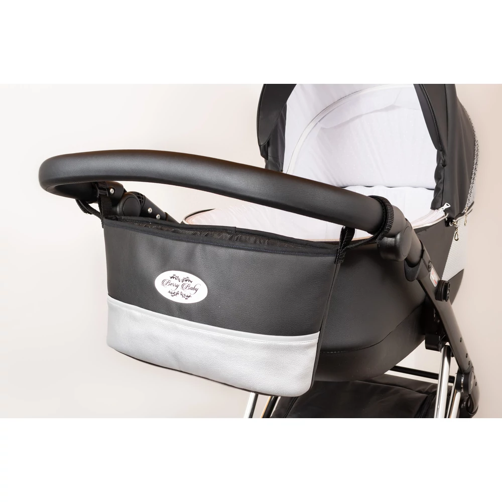 Babakocsi tároló - Eco bőr black silver – Comfort