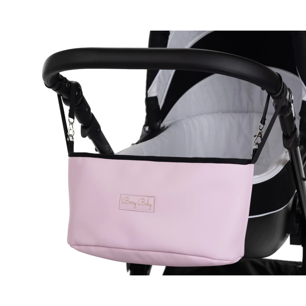 Tároló táska babakocsira - rózsaszín eco bőr