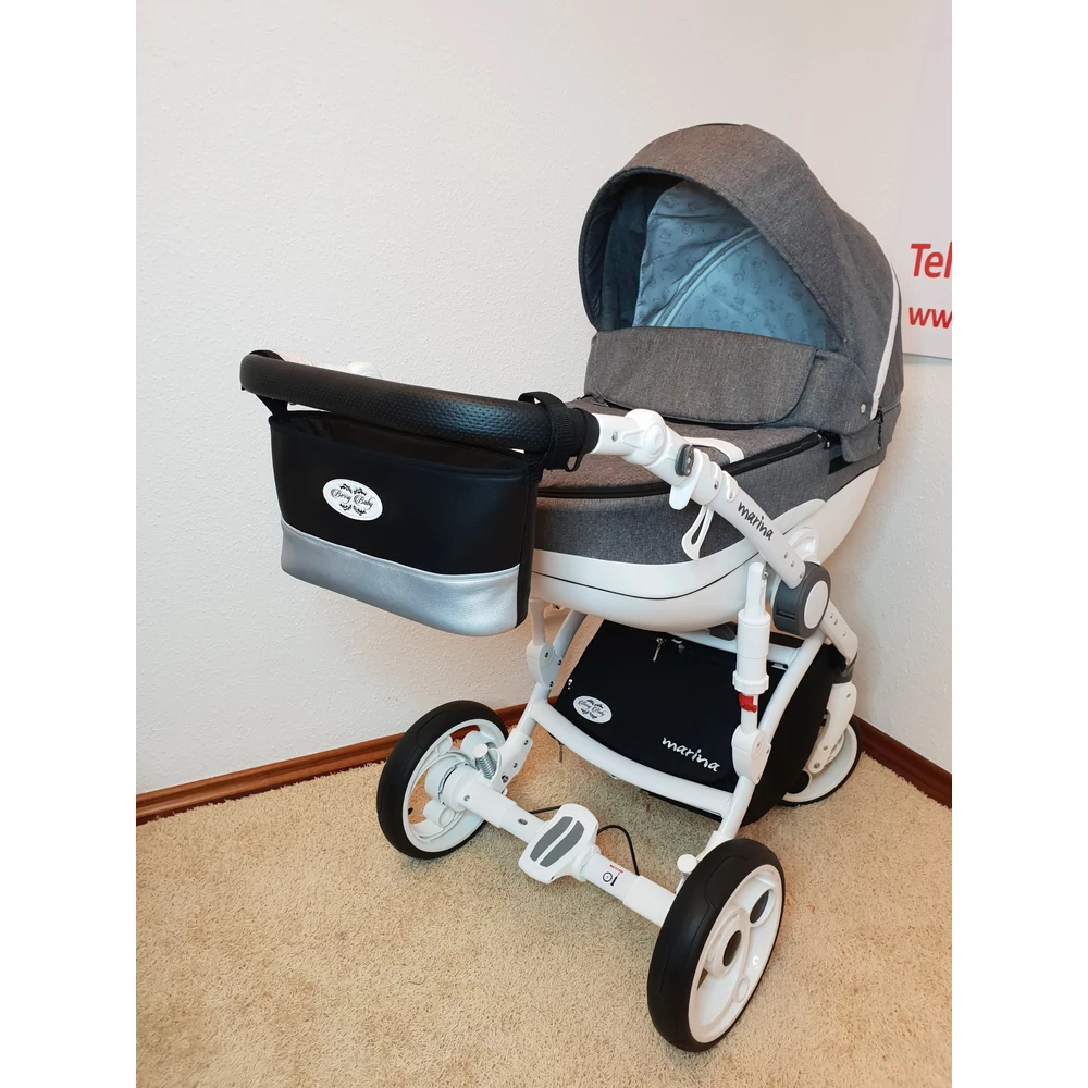 Berry Baby Comfort babakocsi tároló-ECO bőr: Black Silver -univerzális 2