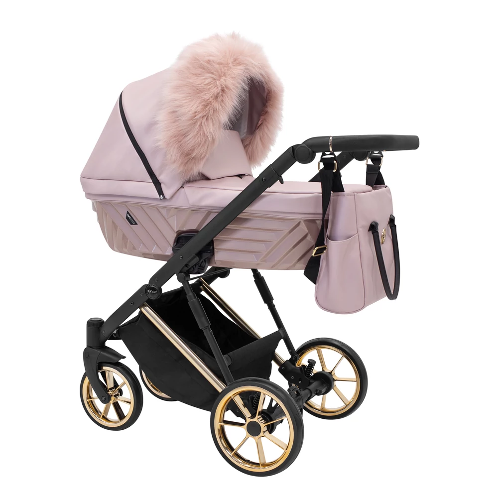 Műszőrme szegély babakocsira - Kunert Pink